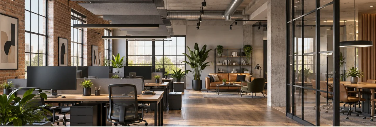 Industrial Office interior design visualisation
