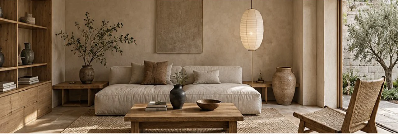 Japandi interior design visualisation