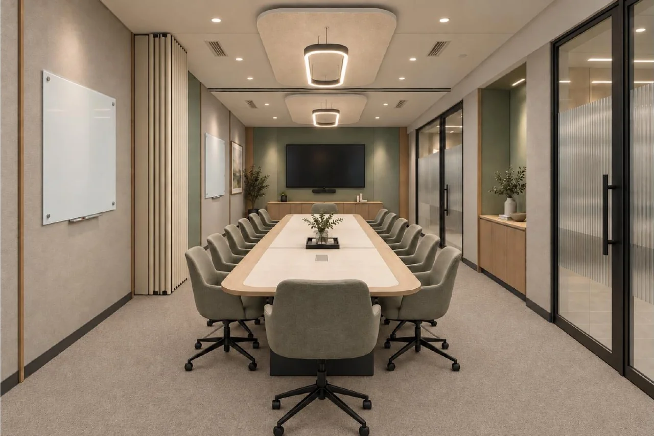 Combined meeting rooms — approved Spacenez office design visualisation
