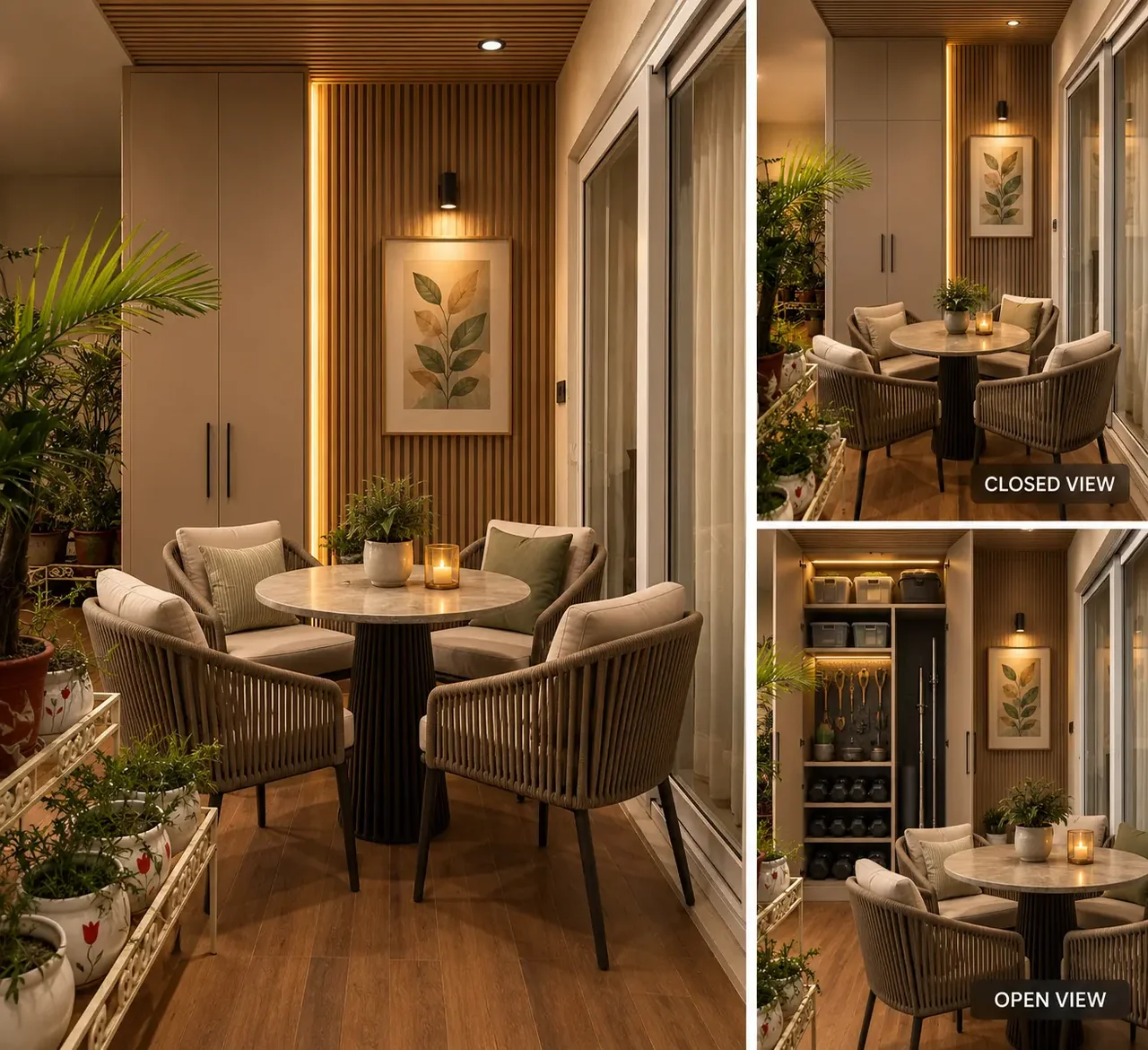 Balcony lounge & storage — Spacenez apartment design sample