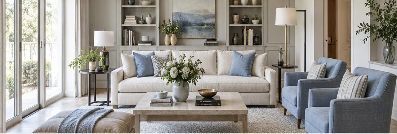Transitional interior design visualisation