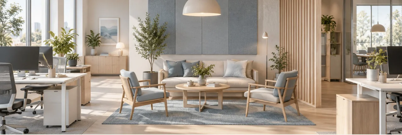 Scandinavian Office interior design visualisation