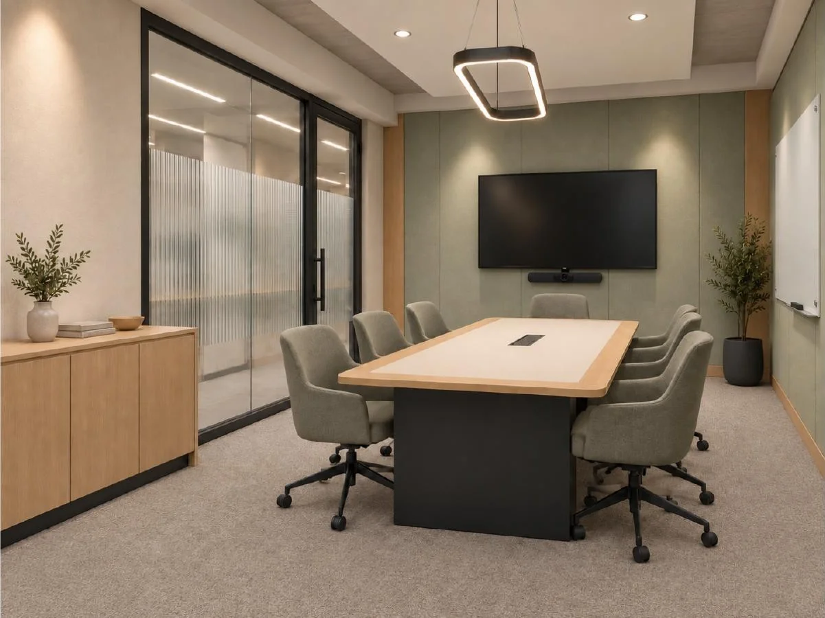 Meeting room — alternate view — approved Spacenez office design visualisation