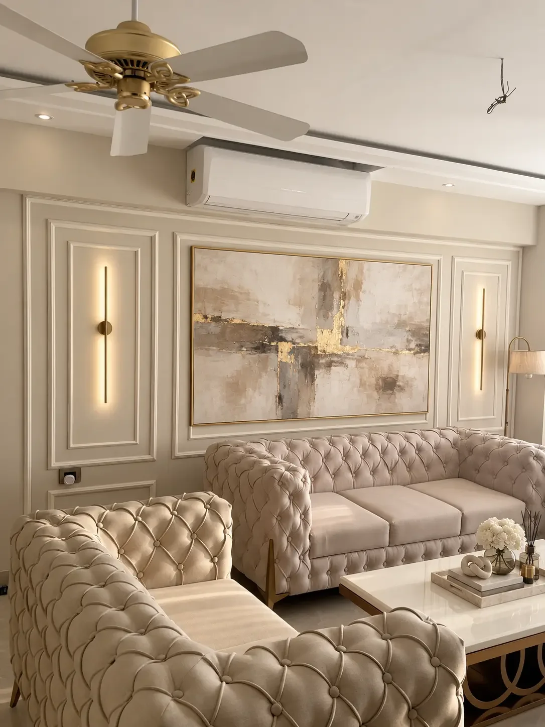 Living room wall & seating — Spacenez apartment design sample