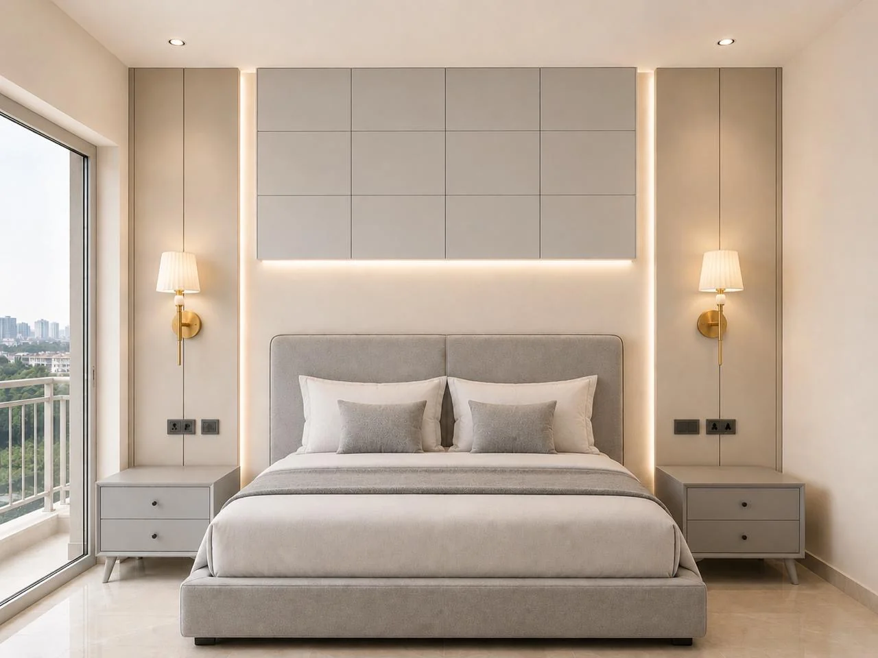 Master bedroom feature wall — Spacenez apartment design sample