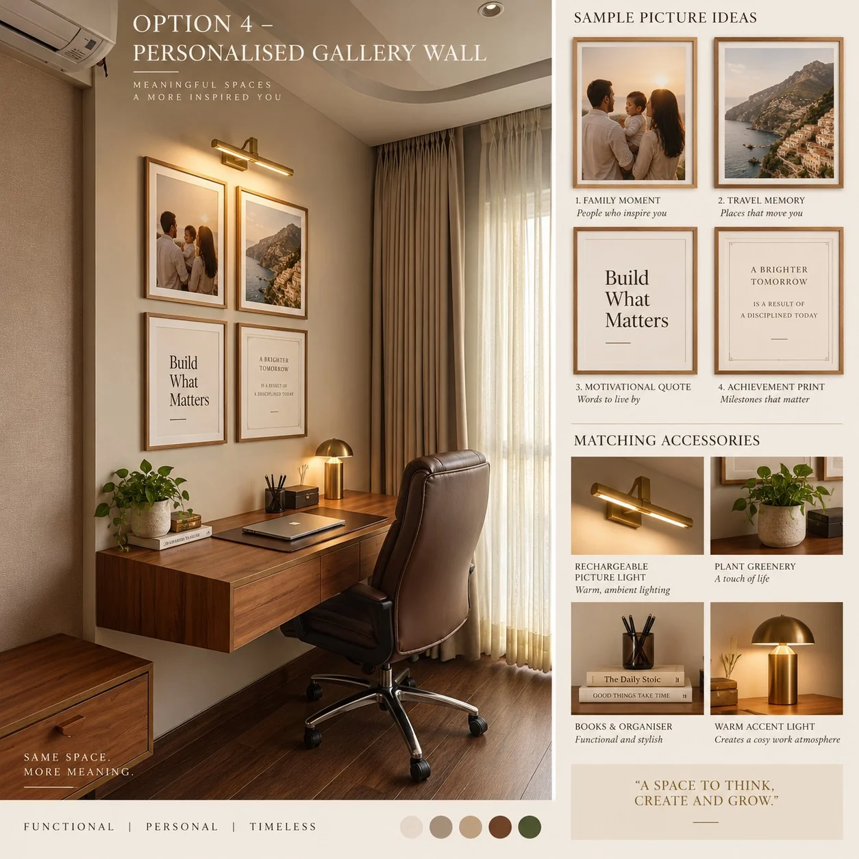 Personalised work gallery — Spacenez apartment design sample