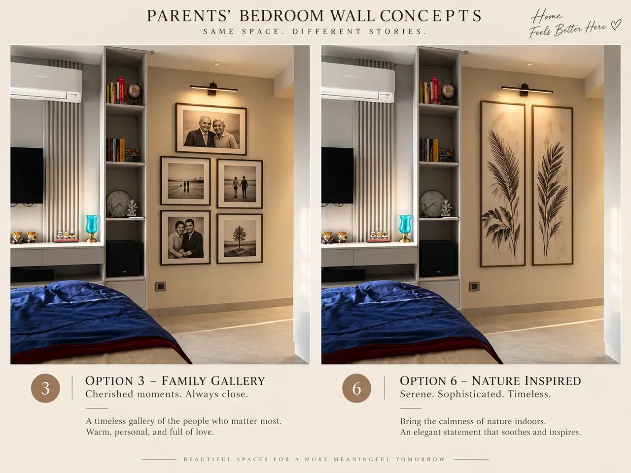 Parents' bedroom wall concepts — Spacenez apartment design sample